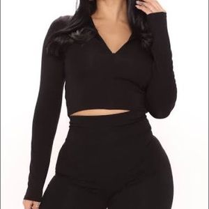 Fashion Nova Black A True Babe Crop Top - Medium
